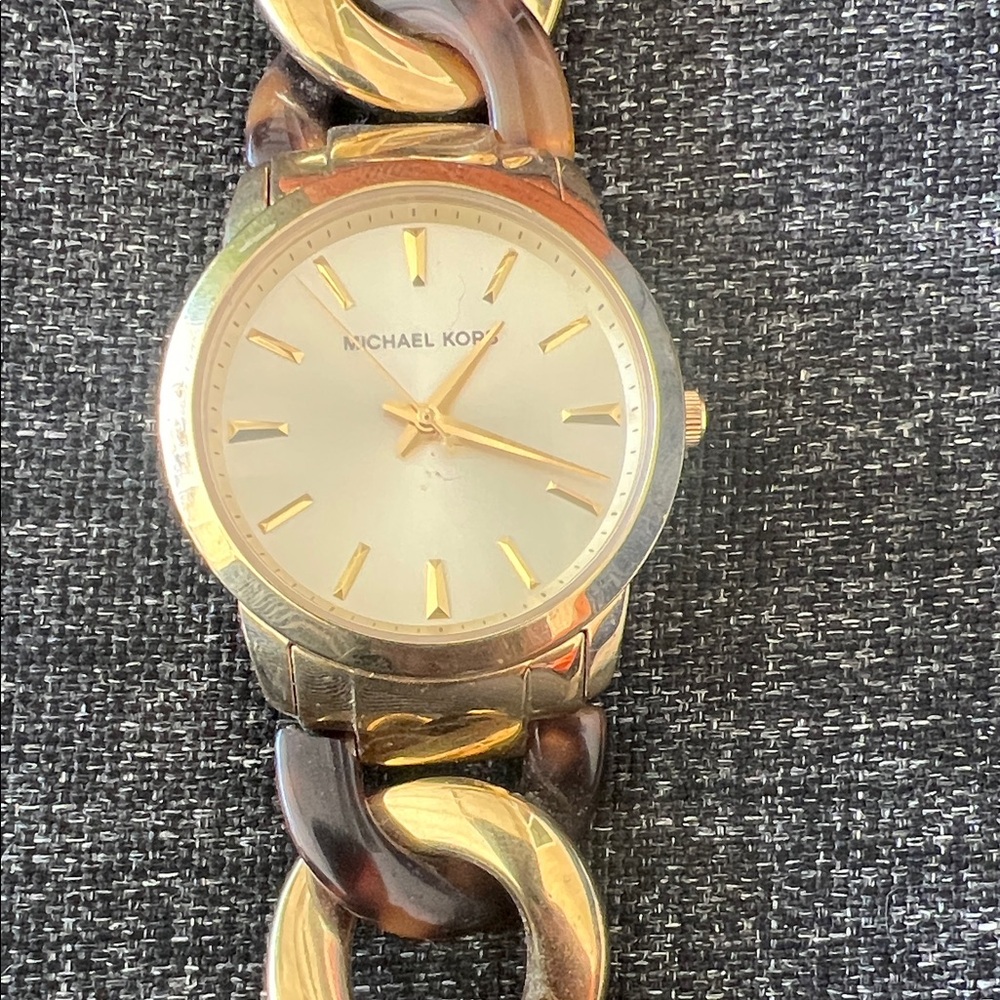 MICHAEL KORS Lady Nini Tortoise Shell and Stainless Watch